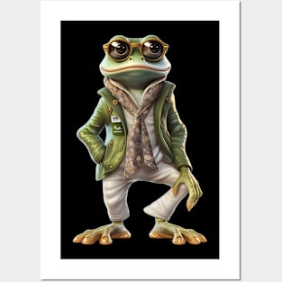 Froggy Fashionista Funny Frog Lovers Gift Posters and Art